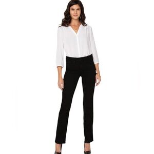 NYDJ ‘Marilyn’ Black Straight-Leg Jeans • 8